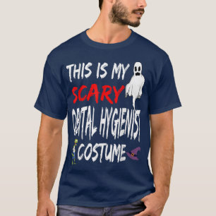 Camiseta Halloween Este É Meu Costum Assustador De Higienis