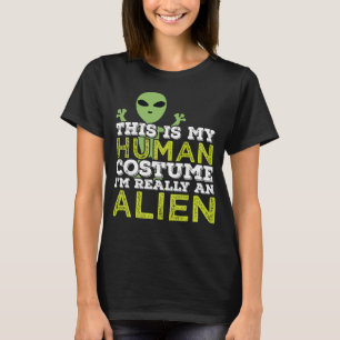 Camiseta Halloween Este É Meu Figurino Humano Realmente Um