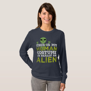Camiseta Halloween Este É Meu Figurino Humano Realmente Uma
