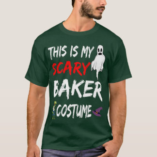 Camiseta Halloween Este É O Meu Assustador Baker, Bruxa Gho