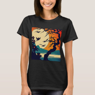 Camiseta Halloween - Estilo de recorte de madeira 7