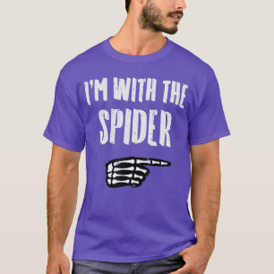 Camiseta Halloween Estou com Aranha Fantasia de Correspondê