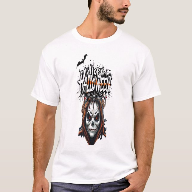 Camiseta Halloween face graffiti art  for family men women  (Frente)