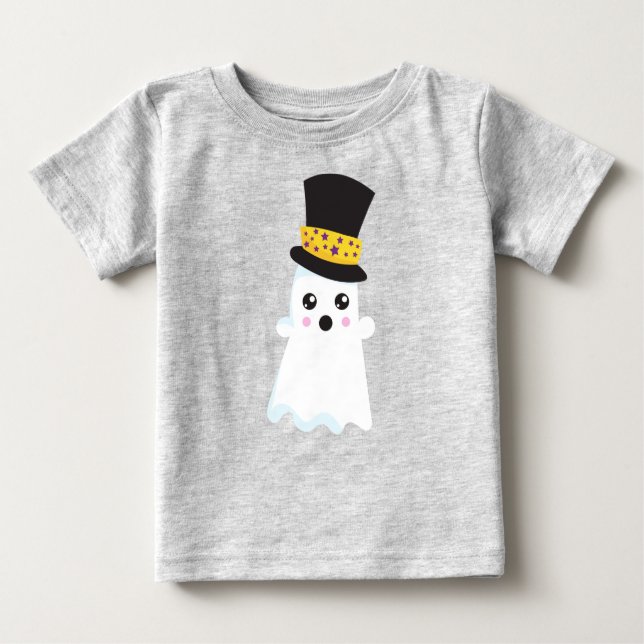 Camiseta Halloween, Fantasma, Chapéu, Boo, Truque Ou Tratam (Frente)