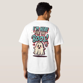 Camiseta Halloween: Fantasma Fofo, "Estou Aqui Pelos Abraço