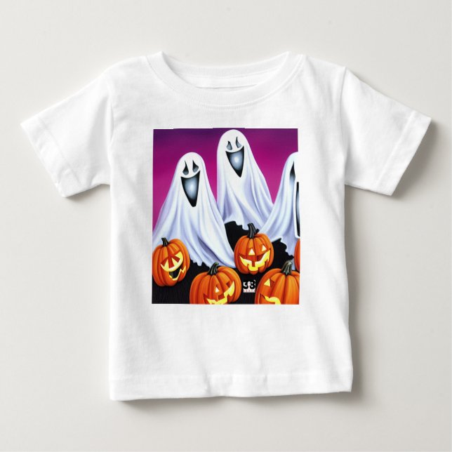 Camiseta Halloween Fantasmas e Pumpkins (Frente)