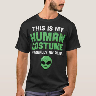 Camiseta Halloween Figurume Humano Sou Alienígena Homens En