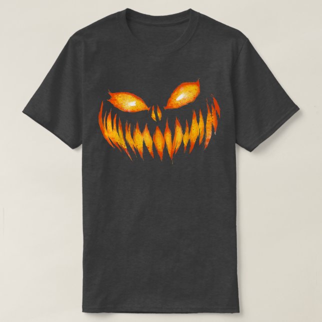 Camiseta Halloween Figurume Jack O'Lanterna Pumpkin Face Wo (Frente do Design)