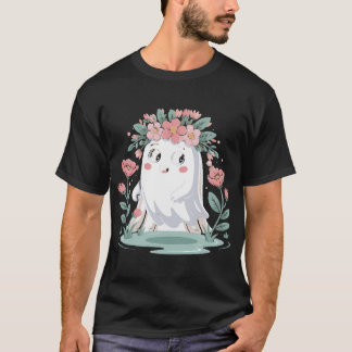 Camiseta Halloween Floral Ghost Halloween Figurume Girls