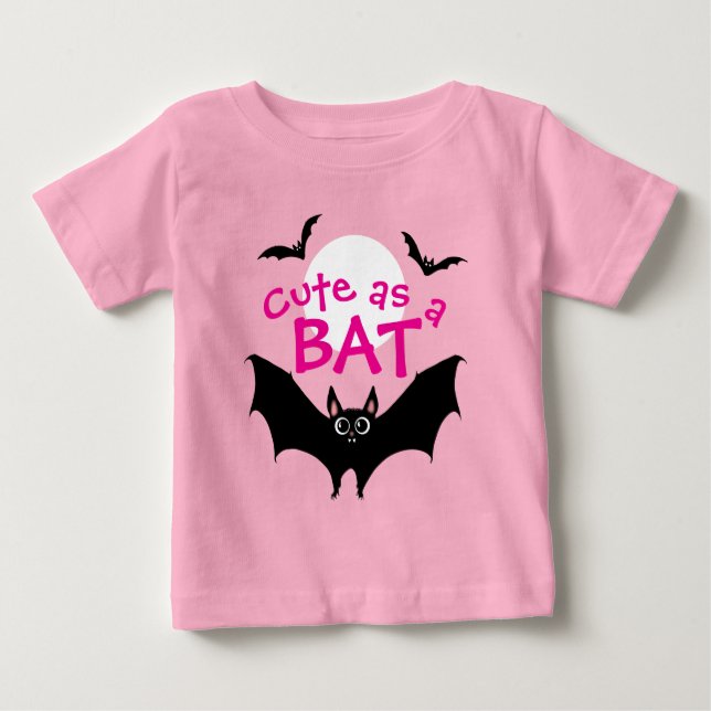 Camiseta Halloween Fofo como um Morcego (Frente)