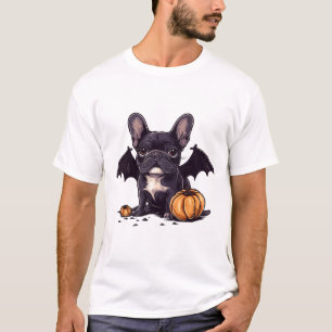 Camiseta Halloween French Buldogue Wings Pumpkins