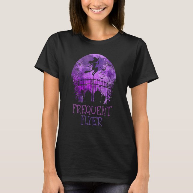 Camiseta Halloween Frequent Flyer In The Cemetery Lazy Cost (Frente)