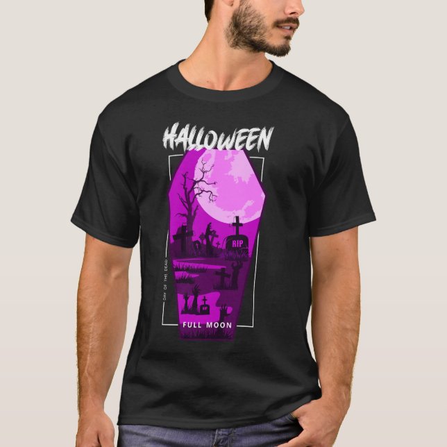 Camiseta Halloween Full Moon Graveyard (Frente)