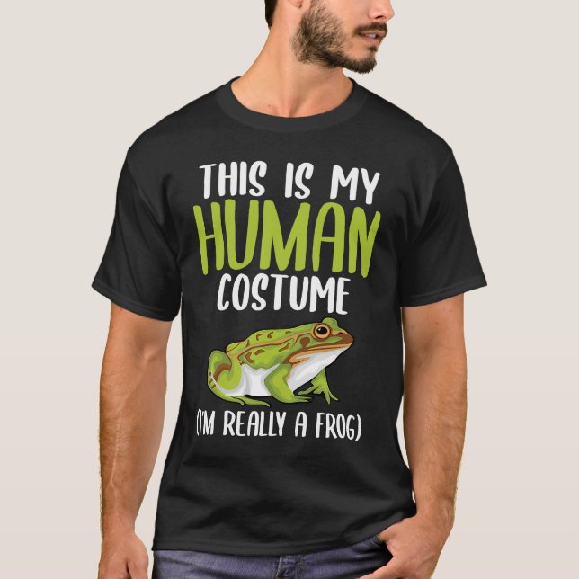 Camiseta Halloween Funny Adult Kid Frog Apparel Youth Human (Frente)