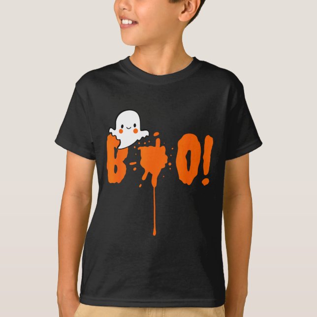Camiseta Halloween Funny Cute Ghost Boo! Design Gift  (Frente)