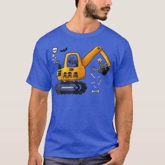 Camiseta Halloween Funny Skeleton Truck Excavator
