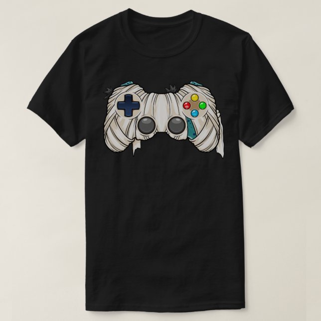 Camiseta Halloween Gamer Mummy Controller Video Gamer Kids (Frente do Design)