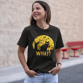 Camiseta Halloween Gato Negro What?