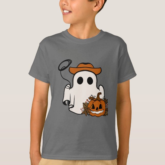 Camiseta Halloween Ghost and Pumpkin (Frente)