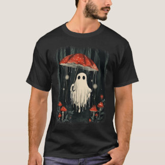 Camiseta Halloween Ghost Mushroom Spooky Season Cottagecore