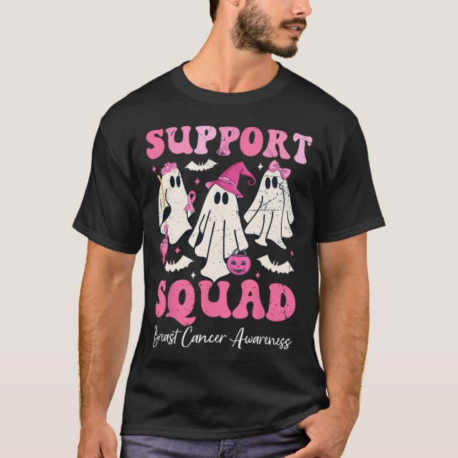 Camiseta Halloween Ghost Pink Witat Support Squad Breas (Frente)