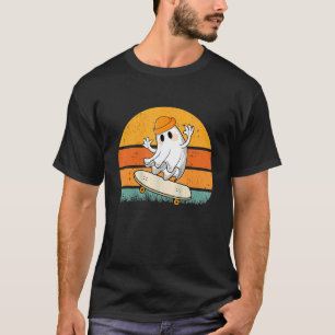 Camiseta Halloween Ghost Skateboard Halloween Skateboardin