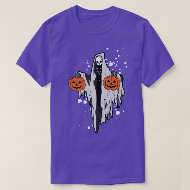 Camiseta Halloween Ghost Skeleton Assustador Pumpkin Spooky (Frente do Design)