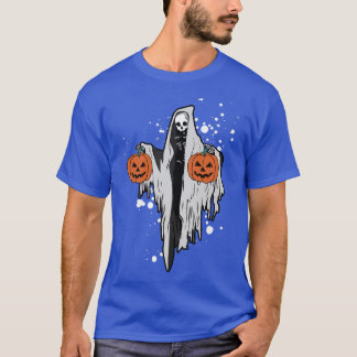 Camiseta Halloween Ghost Skeleton Scary Pumpkin Season Spoo