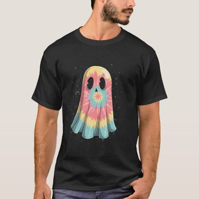 Camiseta Halloween Ghost Tie Dye Retro Hippie Costume (Frente)