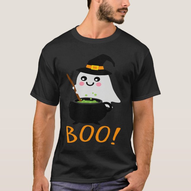 Camiseta Halloween Ghosts with Magic Cauldron  Magic Potion (Frente)