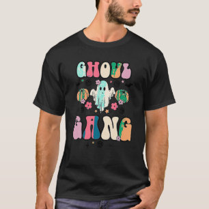 Camiseta Halloween Ghoul Gang Groovy Ei Boo Pumpkin Boo Cr