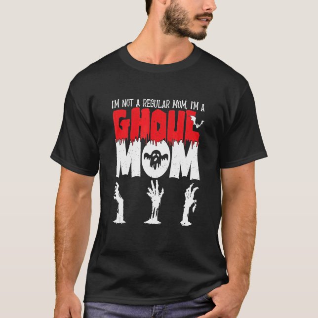 Camiseta Halloween Ghoul Não sou mãe comum (Frente)