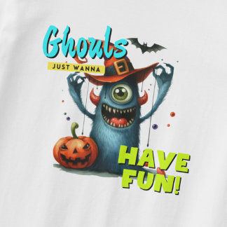 Camiseta Halloween Ghouls Só Quer Divertir-Se Engraçado