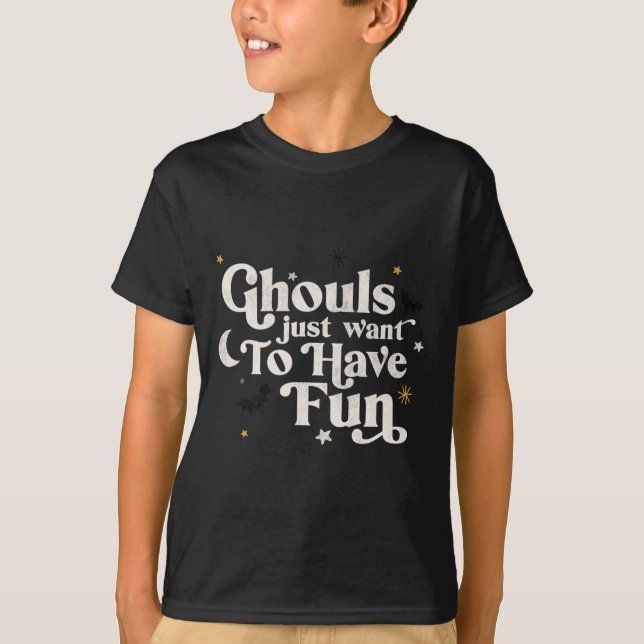 Camiseta Halloween Ghouls Só Quer Se Divertir (Frente)