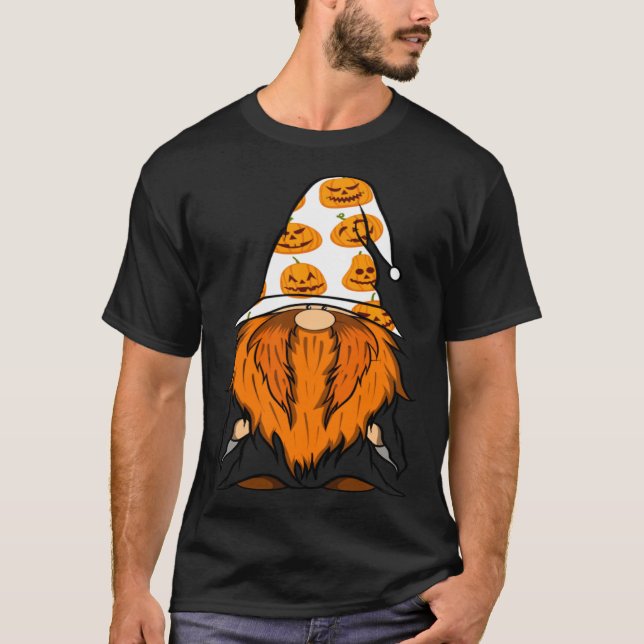 Camiseta Halloween Gnomes Cute Autumn Pumpkin Fall  Holiday (Frente)