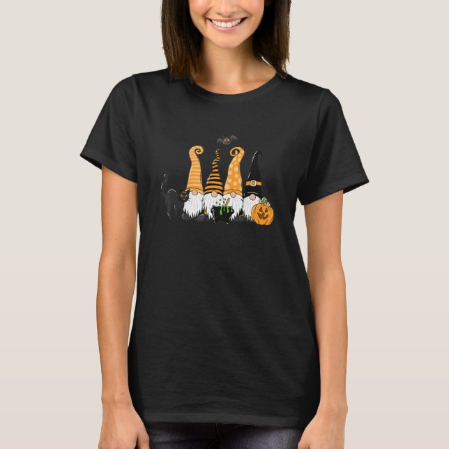 Camiseta Halloween Gnomos Black Cat Halloween Gnomo Truck P (Frente)