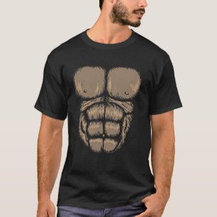 Camiseta Halloween Gorilla Chest Costume Cute Monkey Muscul
