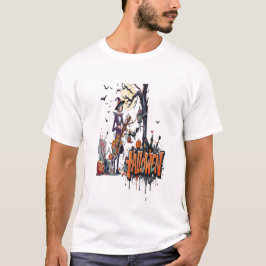 Camiseta halloween graffiti art anime cool family guitar,
