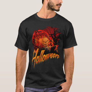 Camiseta Halloween Grinning Skeleton Pumpkin