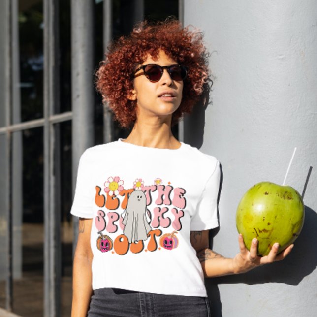 CAMISETA HALLOWEEN GROOVY DEIXOU O FANTASMA SUSPENSO (Criador carregado)