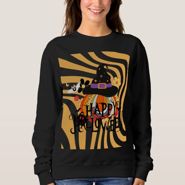 Camiseta Halloween Groovy Retro (Frente)