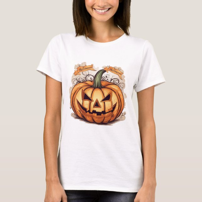 Camiseta Halloween: Großer Kürbis -  (Frente)
