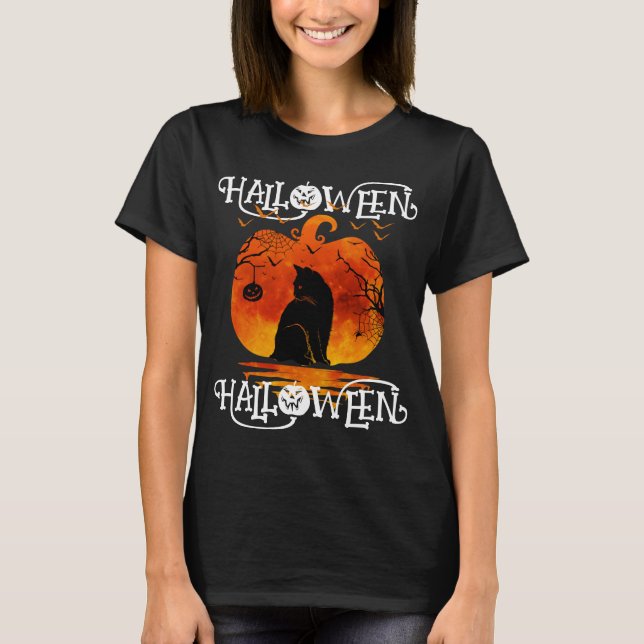 CAMISETA HALLOWEEN HALLOWEEN CAT BLACKIN (Frente)