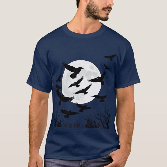 Camiseta Halloween Harbingers Ravens Voando Juntos (Frente)