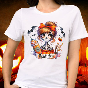 Camiseta Halloween Haunt Mess Coffee Skeleton Spooky Person