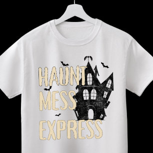 Camiseta Halloween "Haunt Mess Express" personalizado e ass