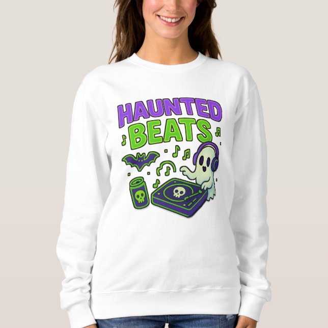 Camiseta Halloween Haunted Beats Clothes Spooky DJ unisex (Frente)