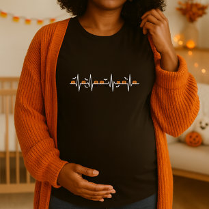 Camiseta Halloween Heartbeat Pumpkin Maternity Spooky ECG