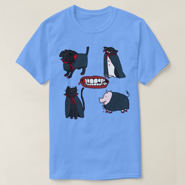 Camiseta "Halloween Horran Vampire Cute Animal" (Frente do Design)