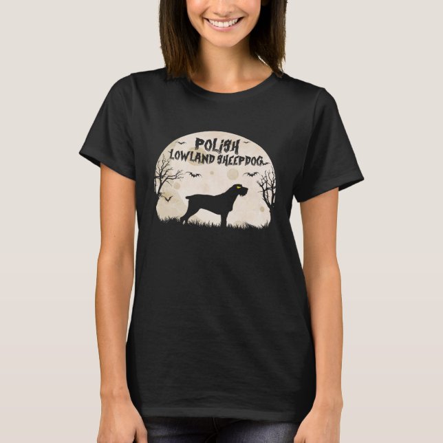 Camiseta Halloween Horror Polish Lowland Sheepdog (Frente)